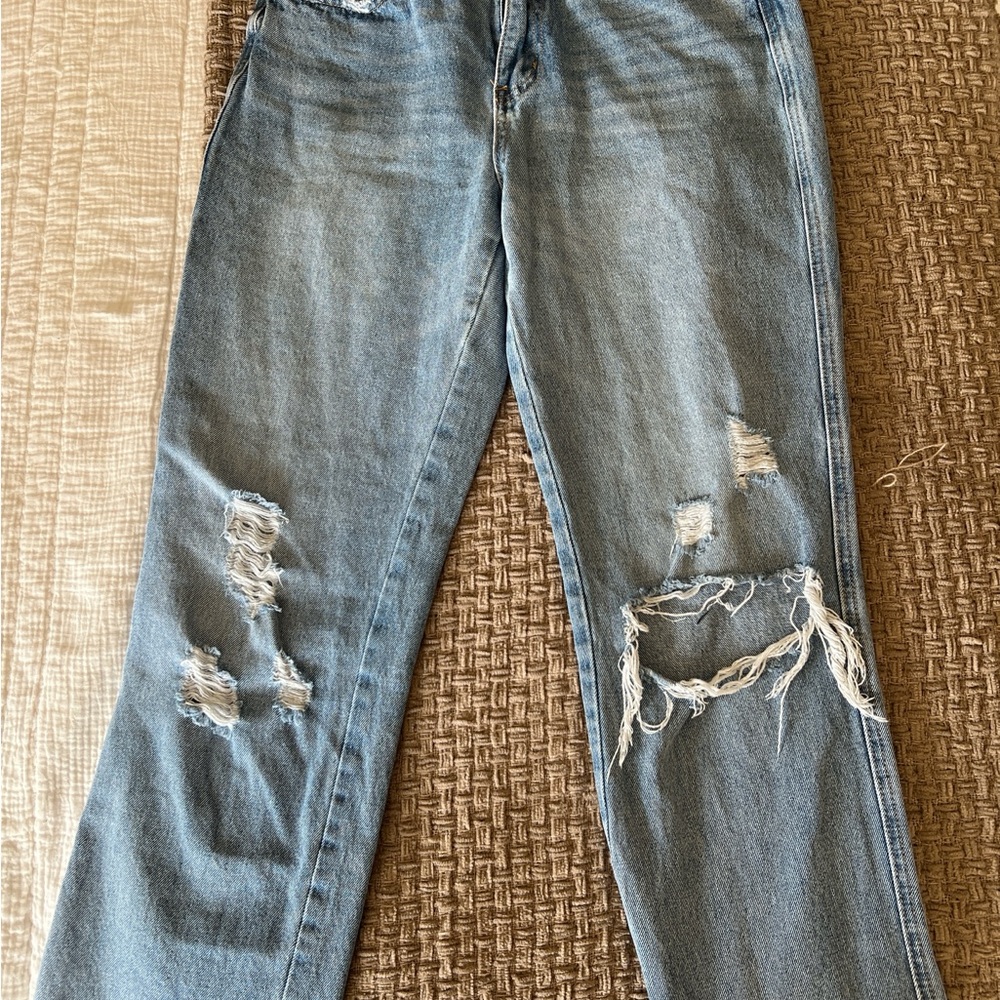 Flying Monkey Blue Boyfriend Jeans Distressed Style